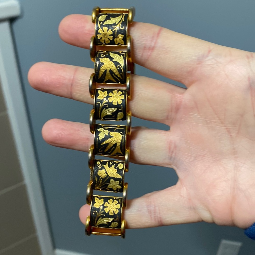 Vintage Damascene Link Bracelet